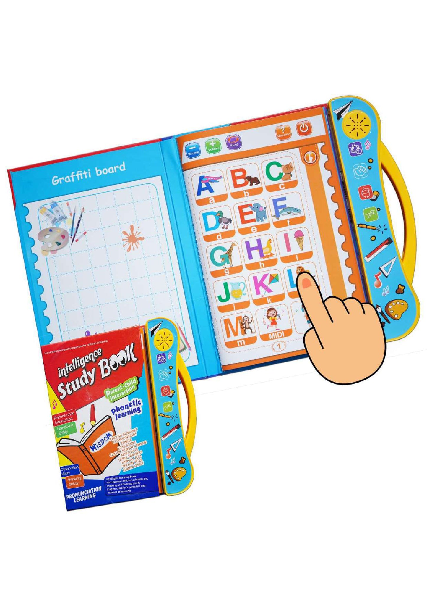 Electronic Intelligent Book with All Learning Materials with Clear Voice with Touch Sensors for kids (Study Book)